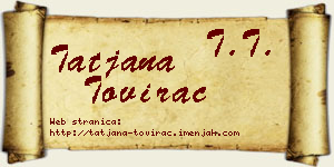 Tatjana Tovirac vizit kartica